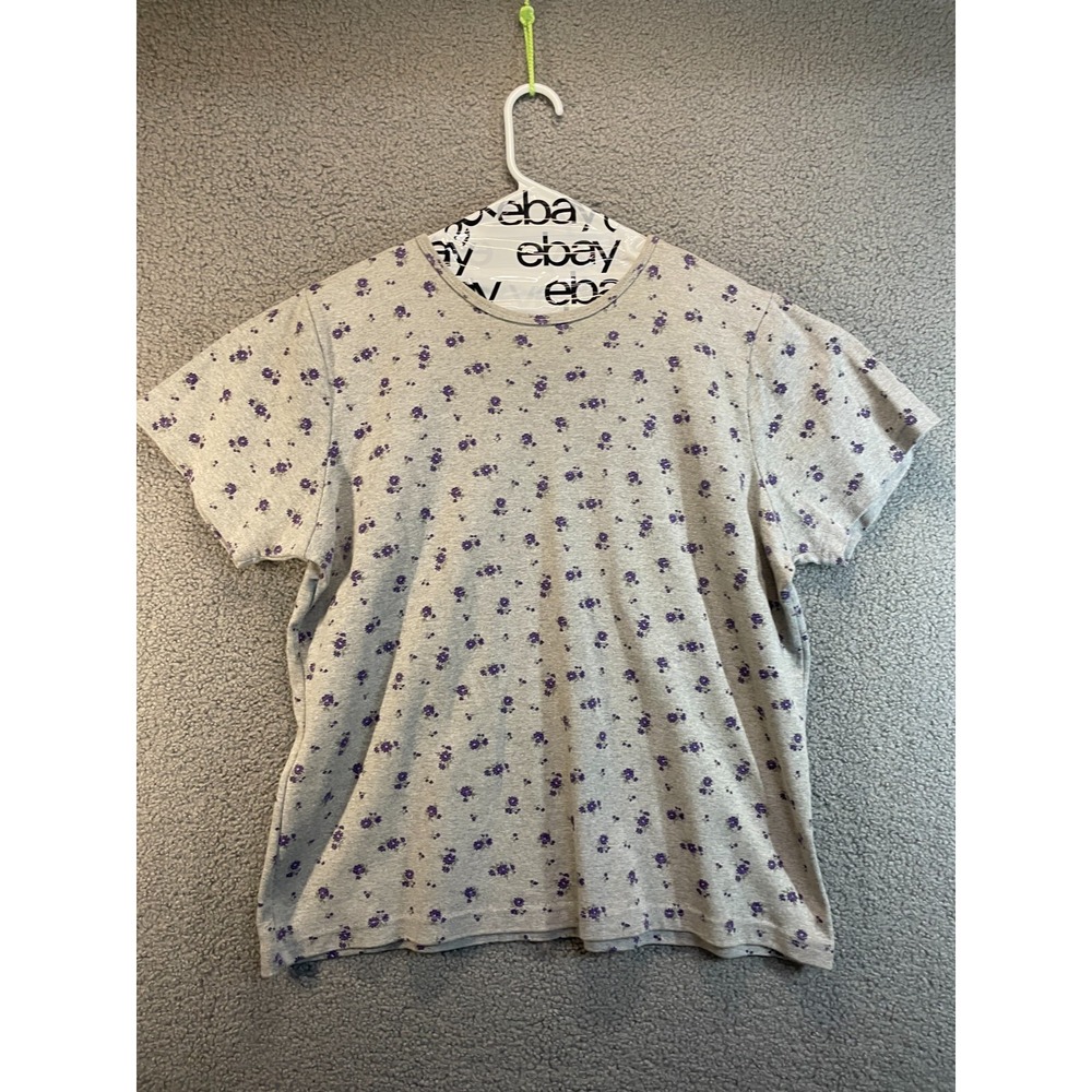 Cherokee Plus Size 18/20W Gray Floral Pattern Top - Picture 1 of 5